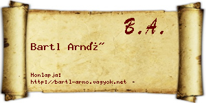 Bartl Arnó névjegykártya